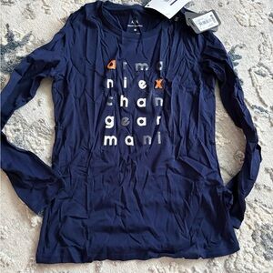 Armani Exchange Dark Blue Crew Neck Tee